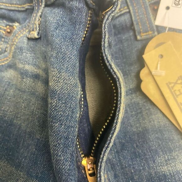 TRUE CRAFT Men’s Flex Jeans Size 32 Inseam 32 Blue Lightly Distressed New With T - Picture 6 of 12